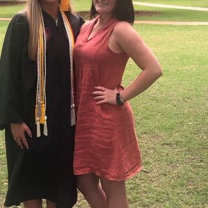 Peach Linen Summer Dress